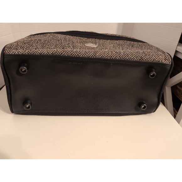 Vtg. Pierre Cardin Tweed Chevron‎ Design Travel Overnight Weekender Bag - Picture 8 of 16